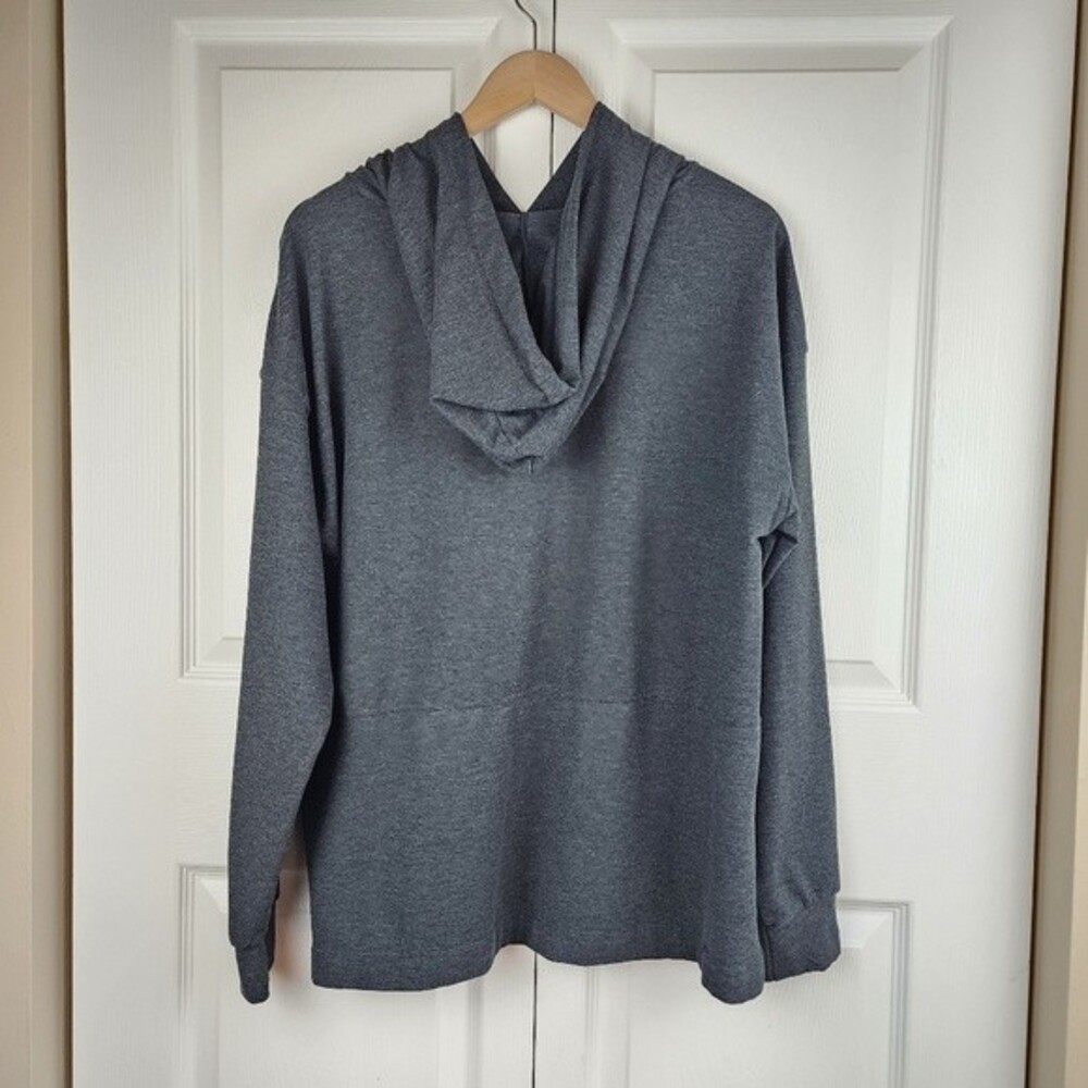 Zella Grey Pullover Hoodie Athletic Sweatshirt Modal Blend Size L Nordstrom Top - Picture 11 of 16